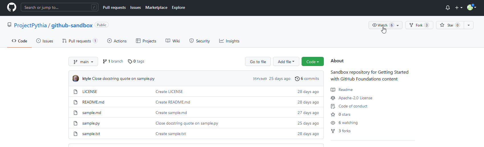 GitHub watch